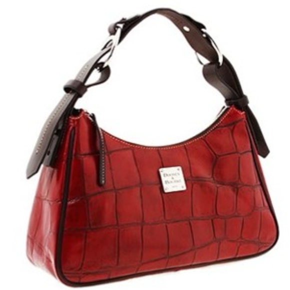 Dooney & Bourke Handbags - Dooney & Bourke croco embossed leather hobo red